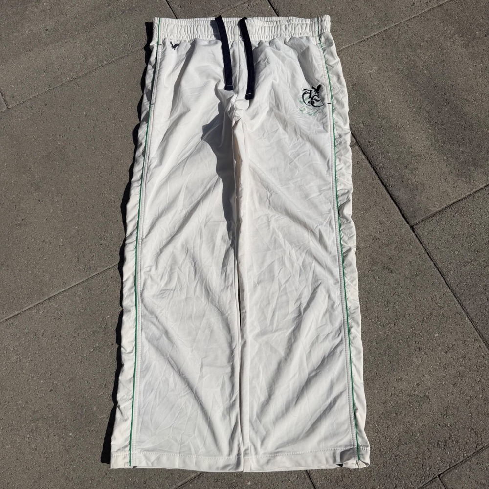 American Eagle Outfitters Sportswear White Track Pants Mens Large Vintage Style - Picture 1 of 8